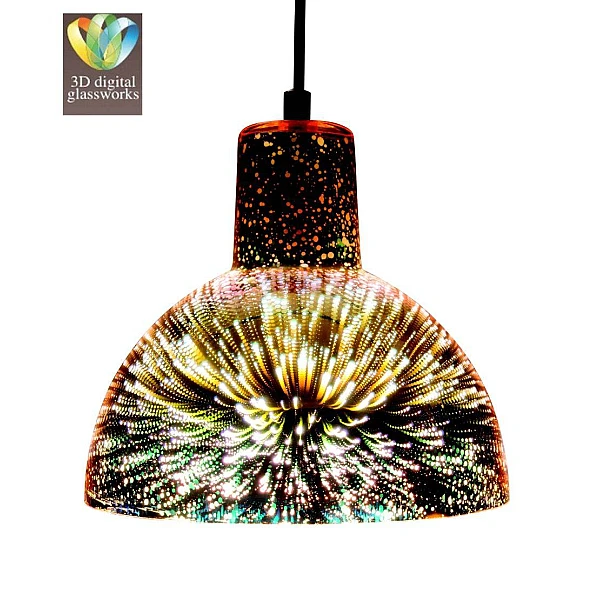 Φωτιστικό Οροφής Κρεμαστό γυαλί E27 Chrome 3D Glass ART-300 VITORAINA 4102450