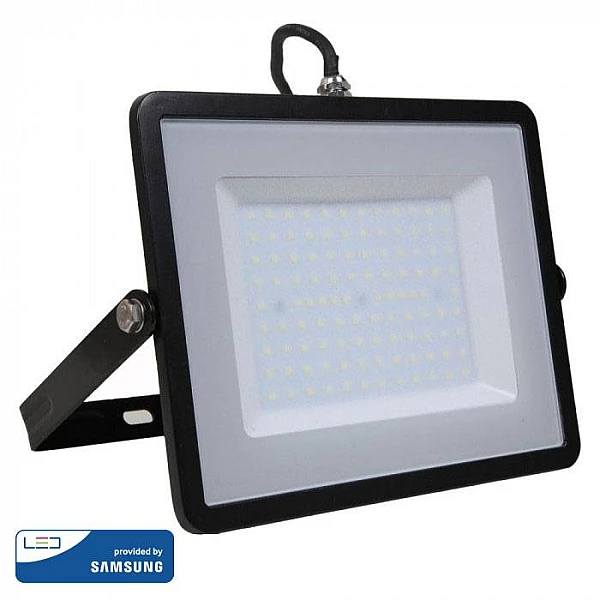 Προβολέας LED SAMSUNG 100W Θερμό λευκό 3000K Μαύρος  VT-100 412 V-TAC