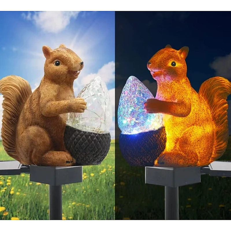 Ηλιακό Φωτιστικό LED RGB Καρφωτό Σκίουρος Καφέ Χρώμα 22043 OEM Ηλιακό Φωτιστικό LED RGB Καρφωτό Σκίουρος Καφέ Χρώμα 22043 OEM