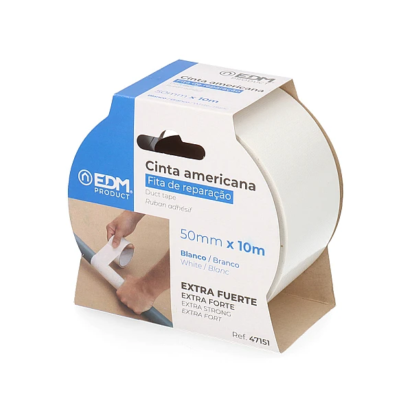 Ταινία Επισκευαστική Λευκή 10 Μέτρα Duct tape 50mm*10m 47151 EDM Spain