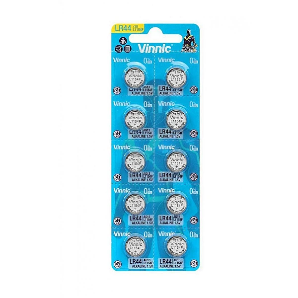 Vinnic Αλκαλικές μπαταρίες 1,5V AG13 LR44  blister 10 τεμαχίων L1154F