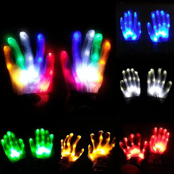 Αποκριάτικο Αξεσουάρ-Halloween Γάντια Φωτιζόμενα Led Glowing Gloves OEM