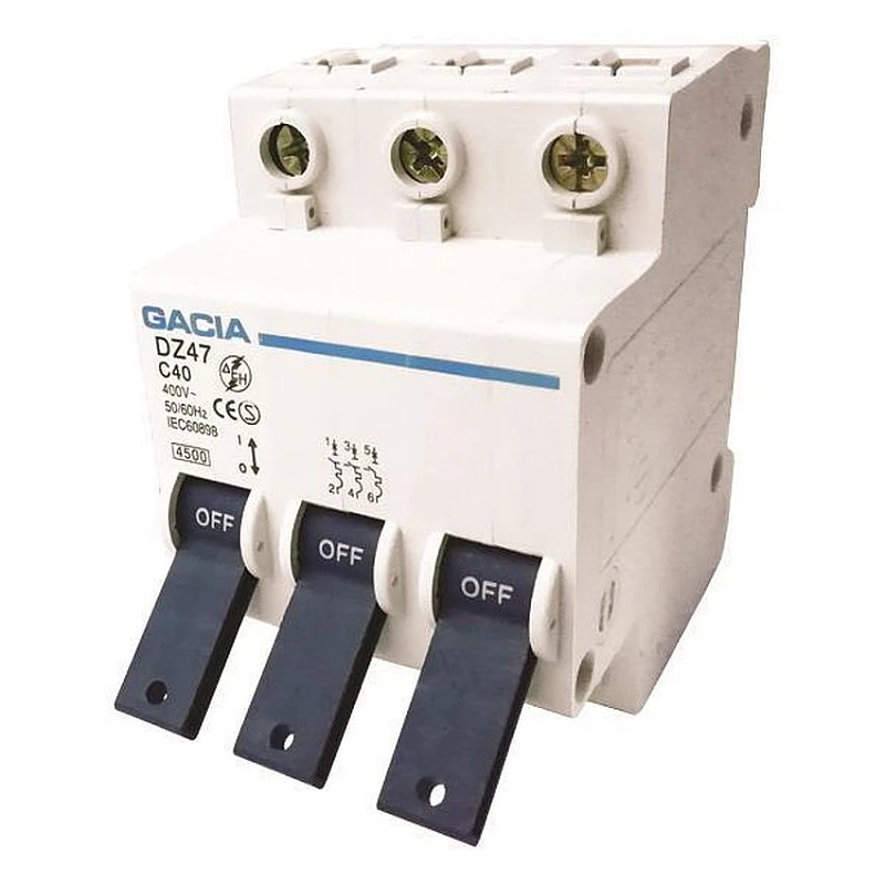 Αυτόματη ασφάλεια ΔΕΗ Τριφασική 3P 3x40A 4.5KA 500-42152 GACIA Αυτόματη ασφάλεια ΔΕΗ Τριφασική 3P 3x40A 4.5KA 500-42152 GACIA