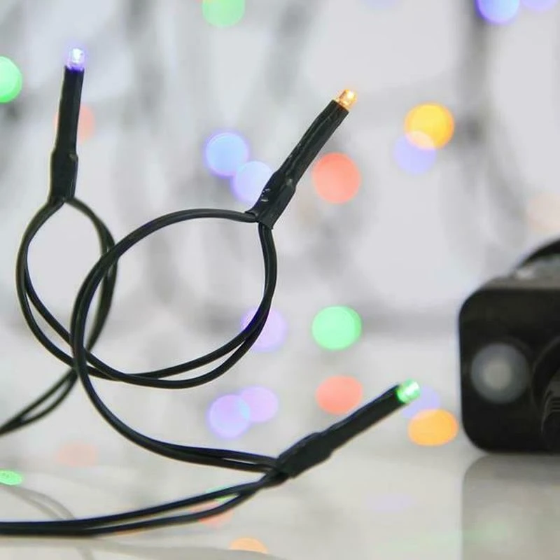 Χριστουγεννιάτικα λαμπάκια LED 100 Πολύχρωμα 3mm με Προγράμματα Σειρά Πράσινο Καλώδιο ΙΡ44 600-11502 EUROLAMP Χριστουγεννιάτικα λαμπάκια LED 100 Πολύχρωμα 3mm με Προγράμματα Σειρά Πράσινο Καλώδιο ΙΡ44 600-11502 EUROLAMP