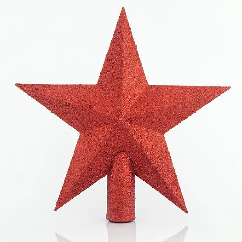 Κορυφή δέντρου αστέρι κόκκινο με glitter 25cm 91004 OEM Κορυφή δέντρου αστέρι κόκκινο με glitter 25cm 91004 OEM