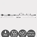 Χριστουγεννιάτικα λαμπάκια LED 100L με κοντρόλ 8 λειτουργιών κόκκινο καλώδιο σε λευκό LED 600-11057 EUROLAMP Χριστουγεννιάτικα λαμπάκια LED 100L με κοντρόλ 8 λειτουργιών κόκκινο καλώδιο σε λευκό LED 600-11057 EUROLAMP