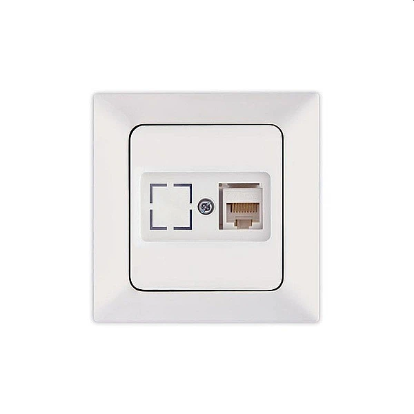 Πρίζα Data Cat 6 RJ45 μονή  Λευκή 152-16015 ARAS NE-AD
