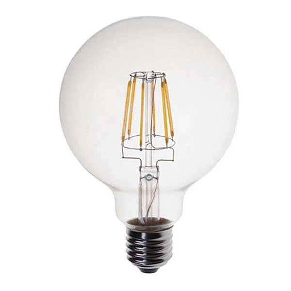 Λαμπτήρας Led E27 G125 8Watt Ψυχρό Λευκό 6500Κ Filament 147-81426 EUROLAMP