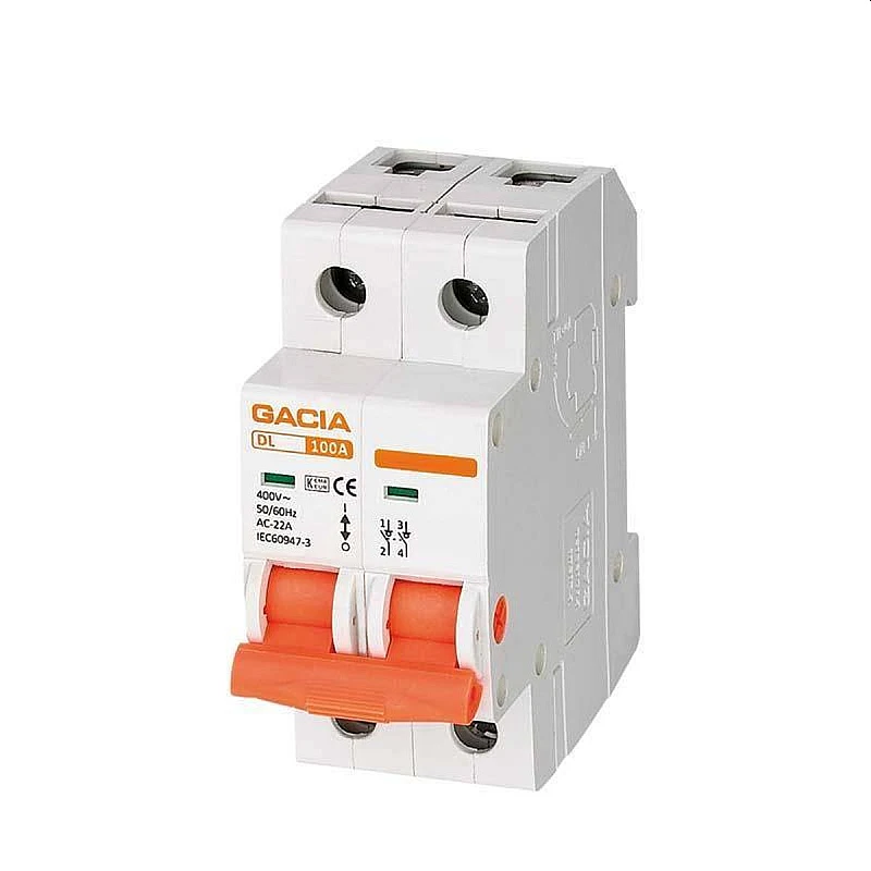 Gacia Διακόπτης ράγας διπολικός 2x40A 500-43604 EUROLAMP Gacia Διακόπτης ράγας διπολικός 2x40A 500-43604 EUROLAMP