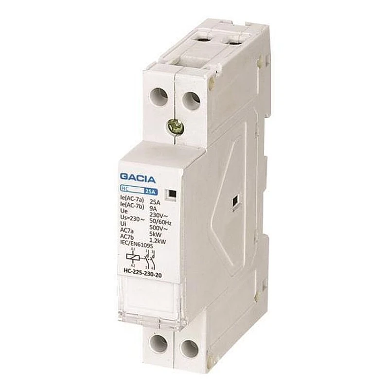 Ρελέ ισχύος ράγας 2Χ20Α 2NO 240V AC 500-37100 GACIA Ρελέ ισχύος ράγας 2Χ20Α 2NO 240V AC 500-37100 GACIA