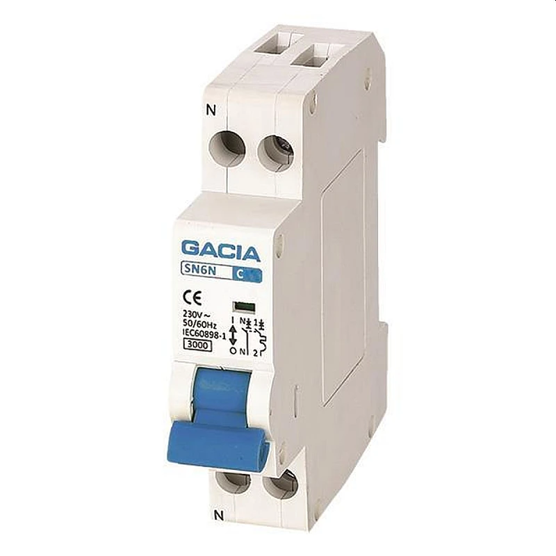 GACIA αυτόματη ασφάλεια διπολική 1P+N 16A 3kA 500-42322 SN6N GACIA αυτόματη ασφάλεια διπολική 1P+N 16A 3kA 500-42322 SN6N