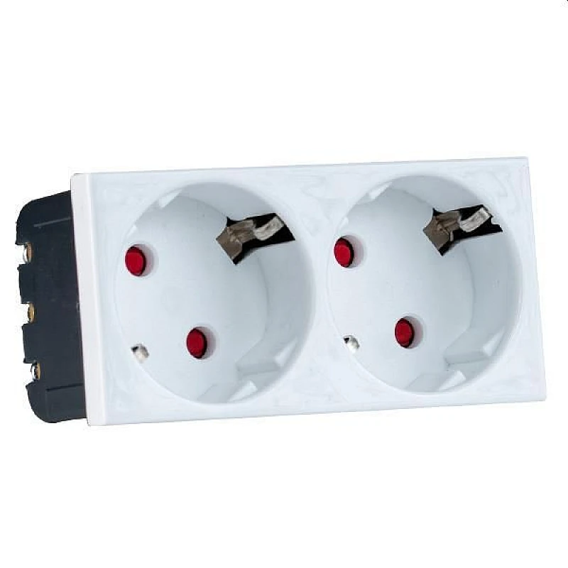 Πρίζα σούκο διπλή 16Α TPS Ferrara 160-16010 λευκό χρώμα Eurolamp Πρίζα σούκο διπλή 16Α TPS Ferrara 160-16010 λευκό χρώμα Eurolamp