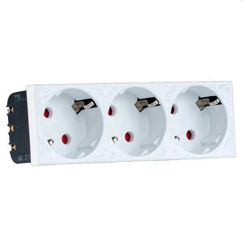 Πρίζα σούκο τριπλή 16Α TPS Ferrara 160-16011 λευκό χρώμα Eurolamp Πρίζα σούκο τριπλή 16Α TPS Ferrara 160-16011 λευκό χρώμα Eurolamp