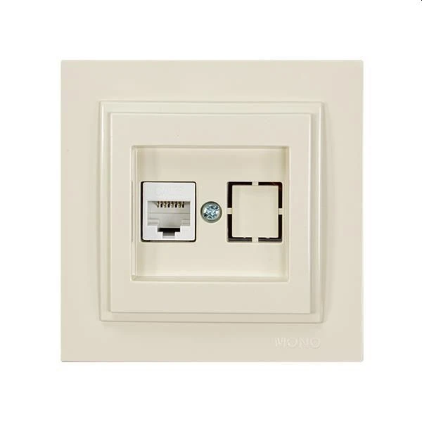Πρίζα δικτύου U/UTP 1XRJ45 CAT6 Μπεζ 152-10240 MONO ELECTRIC Despina Eurolamp