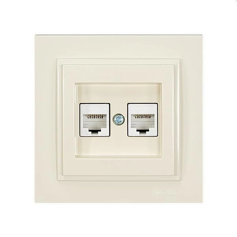 Πρίζα δικτύου U/UTP 2XRJ45 CAT6 Μπεζ 152-10241 MONO ELECTRIC Despina Eurolamp Πρίζα δικτύου U/UTP 2XRJ45 CAT6 Μπεζ 152-10241 MONO ELECTRIC Despina Eurolamp