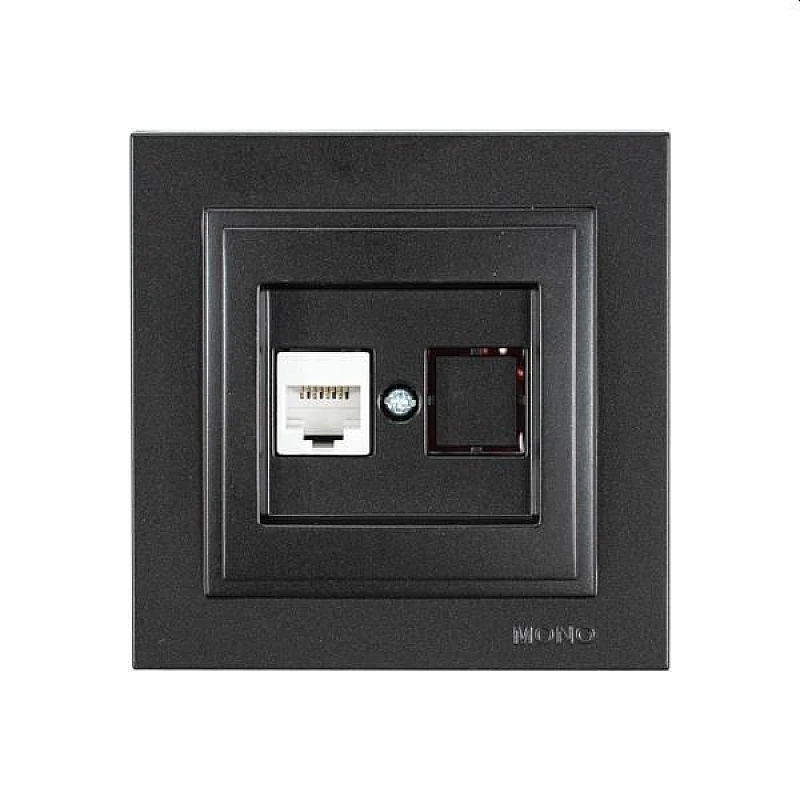 Πρίζα δικτύου U/UTP 1XRJ45 CAT6 Μαύρο 152-10340 MONO ELECTRIC Despina by Eurolamp Πρίζα δικτύου U/UTP 1XRJ45 CAT6 Μαύρο 152-10340 MONO ELECTRIC Despina by Eurolamp