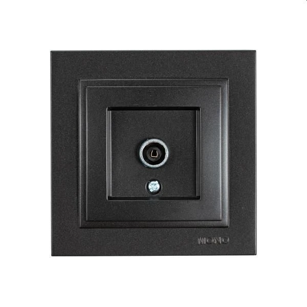 Πρίζα TV διελεύσεως χωνευτή Μαύρο 152-10343 MONO ELECTRIC Despina by Eurolamp