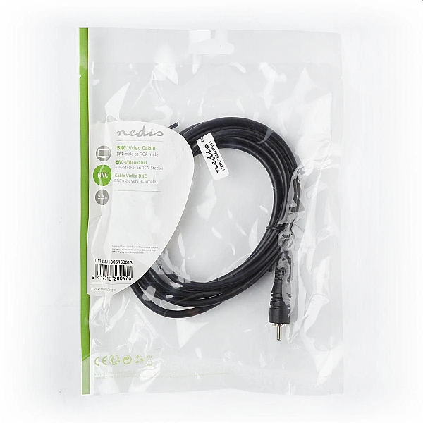 Καλώδιο εικόνας RCA αρσενικό σε BNC αρσενικό CVGP24800BK20 2.0m Nedis