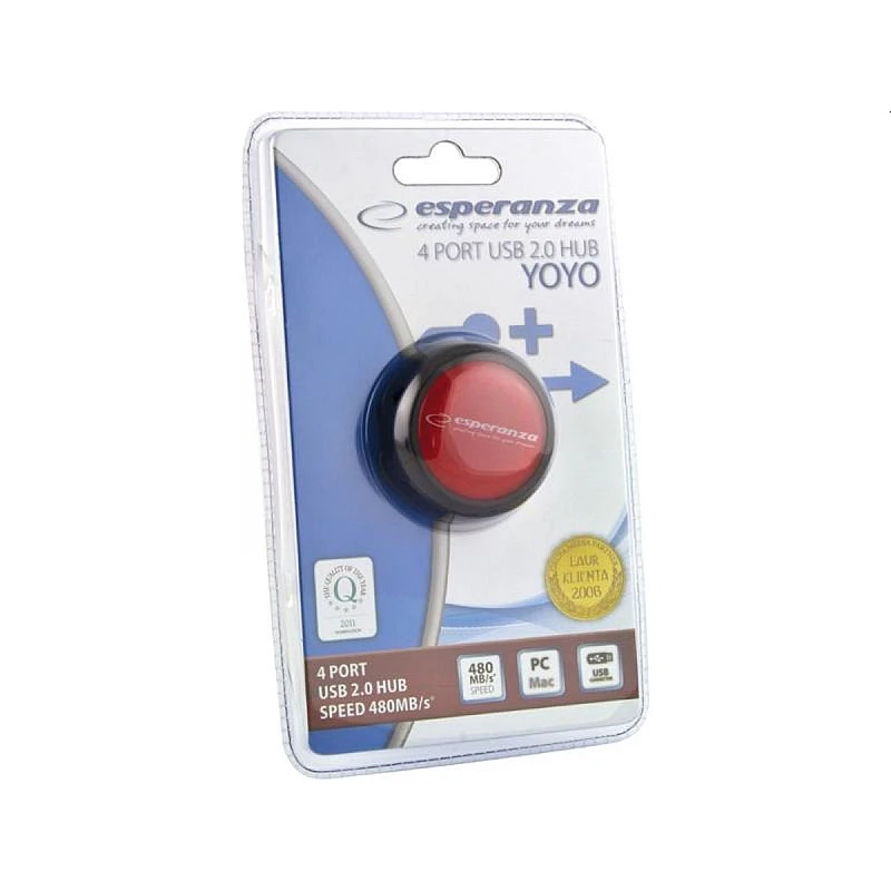 USB 2.0 HUB YOYO 4 θέσεων κόκκινο EA135R Esperanza USB 2.0 HUB YOYO 4 θέσεων κόκκινο EA135R Esperanza