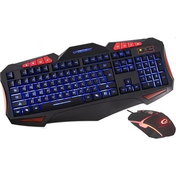 Σετ Ενσύρματο Πληκτρολόγιο & Ποντίκι GAMING Φωτιζόμενο SHELTER Μαύρο EGK3000 Esperanza Αγγλικό US