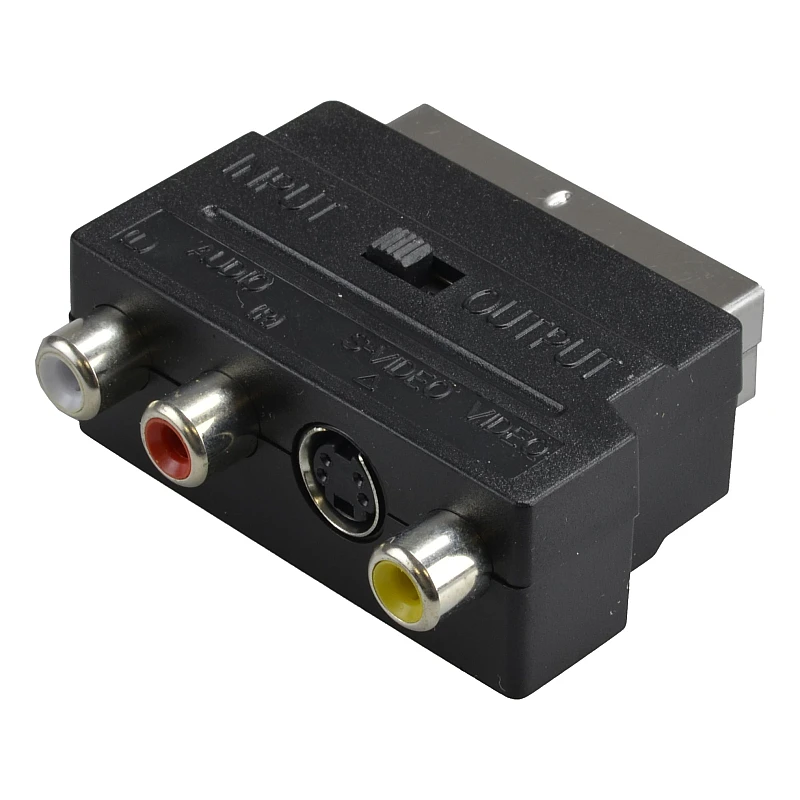 Αντάπτορας Scart αρσενικό.σε 3x RCA θηλ. + 4-pin S-Video θηλ. με in/out διακόπτη S-18 OEM Αντάπτορας Scart αρσενικό.σε 3x RCA θηλ. + 4-pin S-Video θηλ. με in/out διακόπτη S-18 OEM