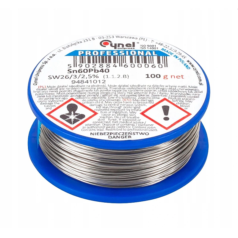 Καλάι Συγκόλλησης (Κόλληση)100g Ρολό 2.0mm Sn60Pb40 CYNEL Καλάι Συγκόλλησης (Κόλληση)100g Ρολό 2.0mm Sn60Pb40 CYNEL