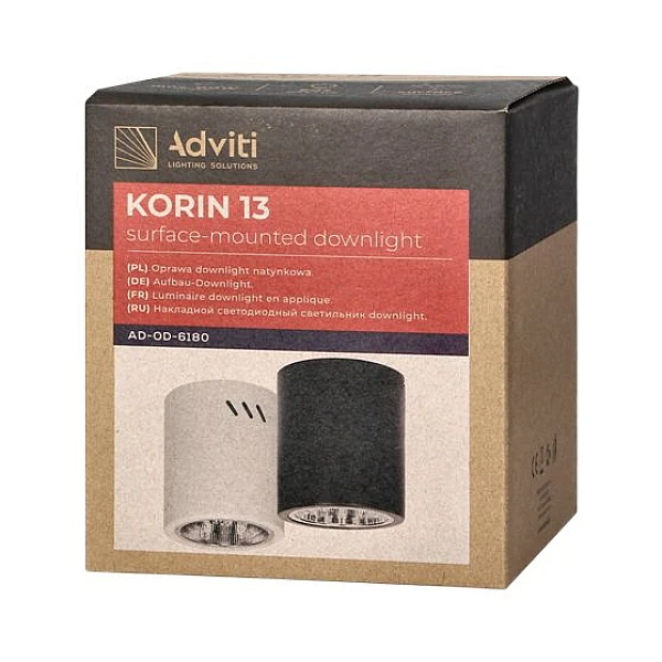 ORNO Φωτιστικό σποτ Οροφής E27 downlight 60W KORIN 13 μαύρο ADVITI AD-OD-6180BE27