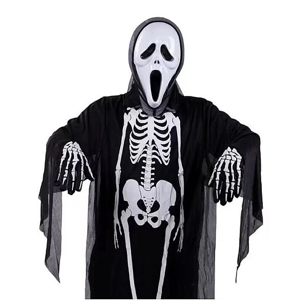 Αποκριάτικη Στολή-Halloween Σκελετός 120cm με γάντια και μάσκα OEM