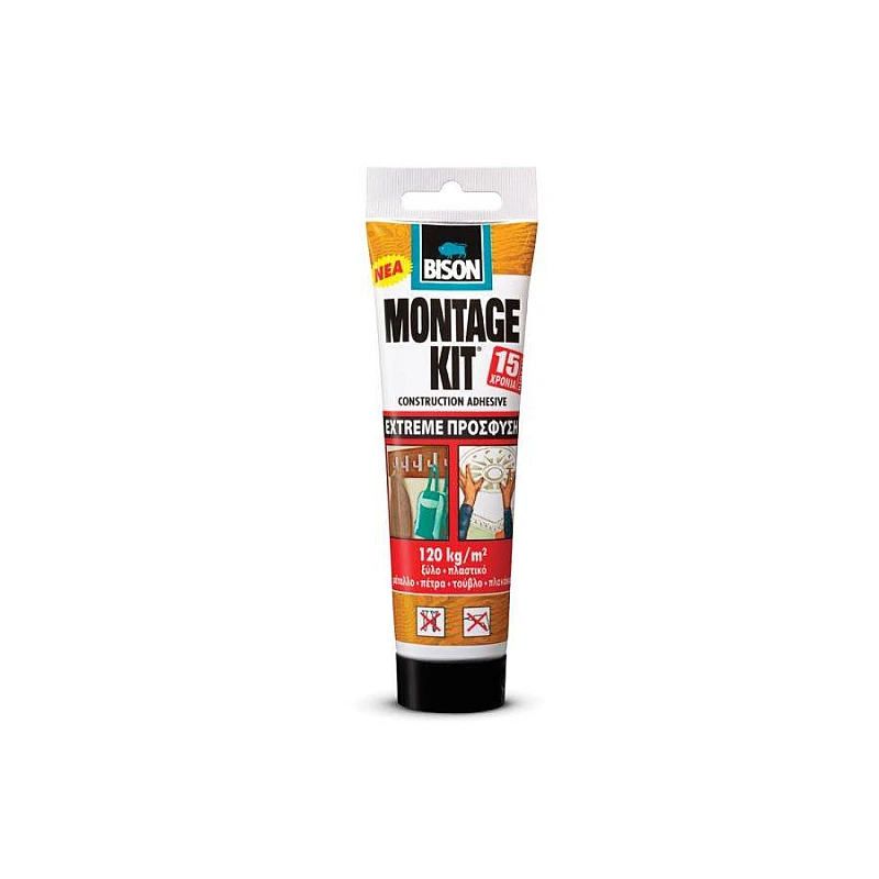Bison Montage Kit Extreme πρόσφυση,Κατασκευαστική κόλλα σε σωληνάριο 175gr NL126303199 Bison Montage Kit Extreme πρόσφυση,Κατασκευαστική κόλλα σε σωληνάριο 175gr NL126303199