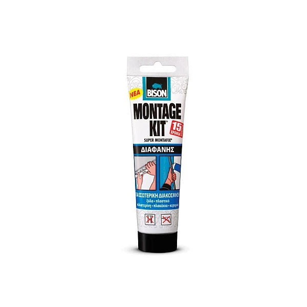 Bison Montage Kit Construction Adhesive διάφανη κόλλα σωληνάριο 150gr NL6303196