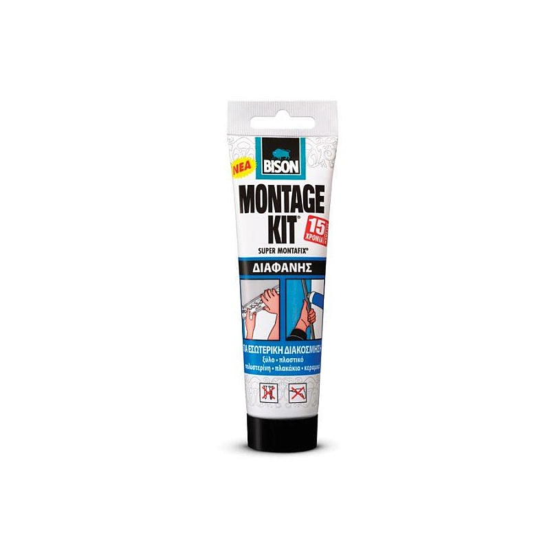 Bison Montage Kit Construction Adhesive διάφανη κόλλα σωληνάριο 150gr NL6303196 Bison Montage Kit Construction Adhesive διάφανη κόλλα σωληνάριο 150gr NL6303196