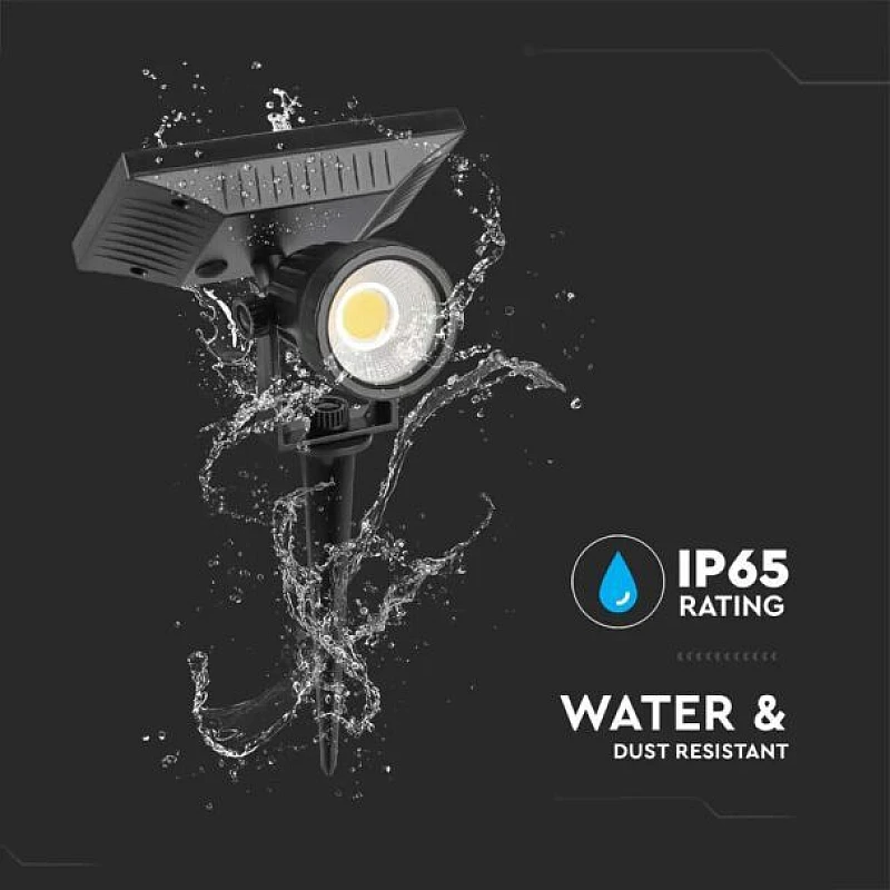 Ηλιακό φωτιστικό κήπου καρφί LED 2W IP65 φυσικό λευκό 4000K με μαύρο σώμα VT-950 V-TAC 6661 Ηλιακό φωτιστικό κήπου καρφί LED 2W IP65 φυσικό λευκό 4000K με μαύρο σώμα VT-950 V-TAC 6661