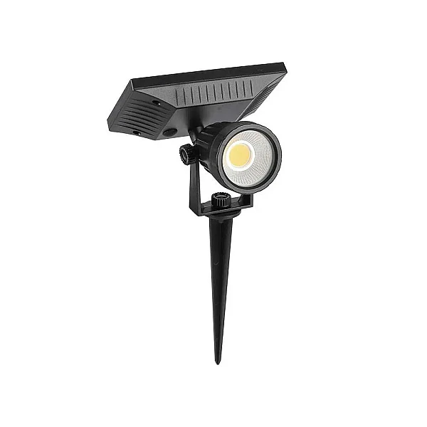 Ηλιακό φωτιστικό κήπου καρφί  LED 2W IP65 φυσικό λευκό 4000K με μαύρο σώμα VT-950 V-TAC 6661