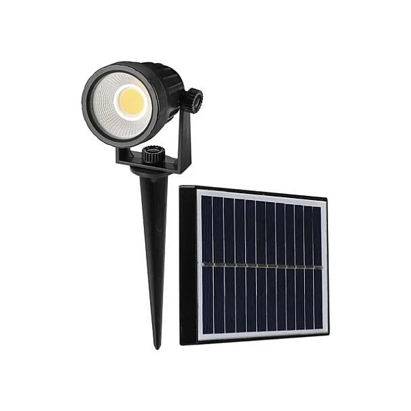 Ηλιακό φωτιστικό κήπου καρφί  LED 2W IP65 φυσικό λευκό 4000K με μαύρο σώμα VT-950 V-TAC 6661
