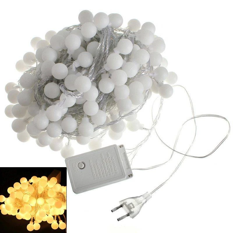 Χριστουγεννιάτικα λαμπάκια LED Μπαλάκια  100L θερμό λευκό με κοντρόλ 8 λειτουργιών  L100BA LANHO παλιο