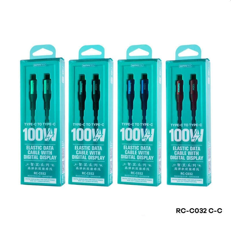 Remax RC-C032 Zisee USB 2.0 Cable USB-C male - USB-C male Καλώδιο σιλικόνης με οθόνη Κόκκινο 1.2m Remax RC-C032 Zisee USB 2.0 Cable USB-C male - USB-C male Καλώδιο σιλικόνης με οθόνη Κόκκινο 1.2m