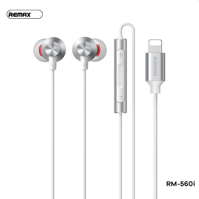 Remax RM-560i In-ear Handsfree με Βύσμα Lightning Άσπρο-Ασημί Ακουστικά με μικρόφωνο Remax RM-560i In-ear Handsfree με Βύσμα Lightning Άσπρο-Ασημί Ακουστικά με μικρόφωνο