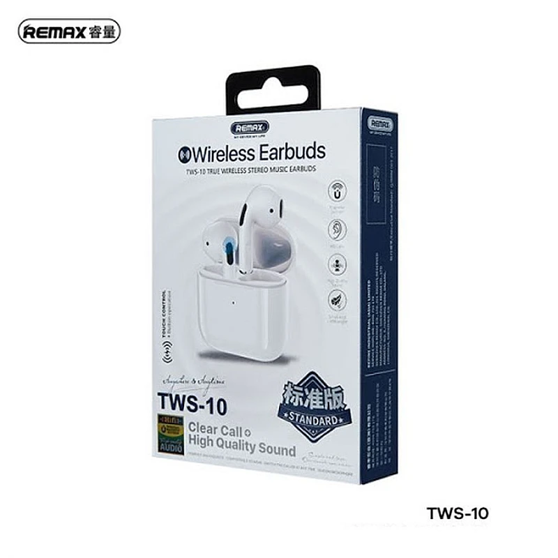 REMAX TWS-10 Bluetooth V5.0 True Wireless Stereo Ασύρματα στερεοφωνικά ακουστικά REMAX TWS-10 Bluetooth V5.0 True Wireless Stereo Ασύρματα στερεοφωνικά ακουστικά