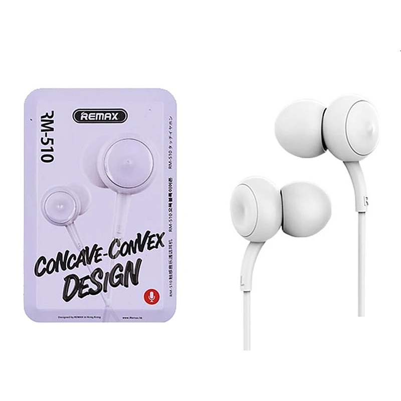 Remax RM-510 Ακουστικά earphone με μικρόφωνο λευκό Remax RM-510 Ακουστικά earphone με μικρόφωνο λευκό
