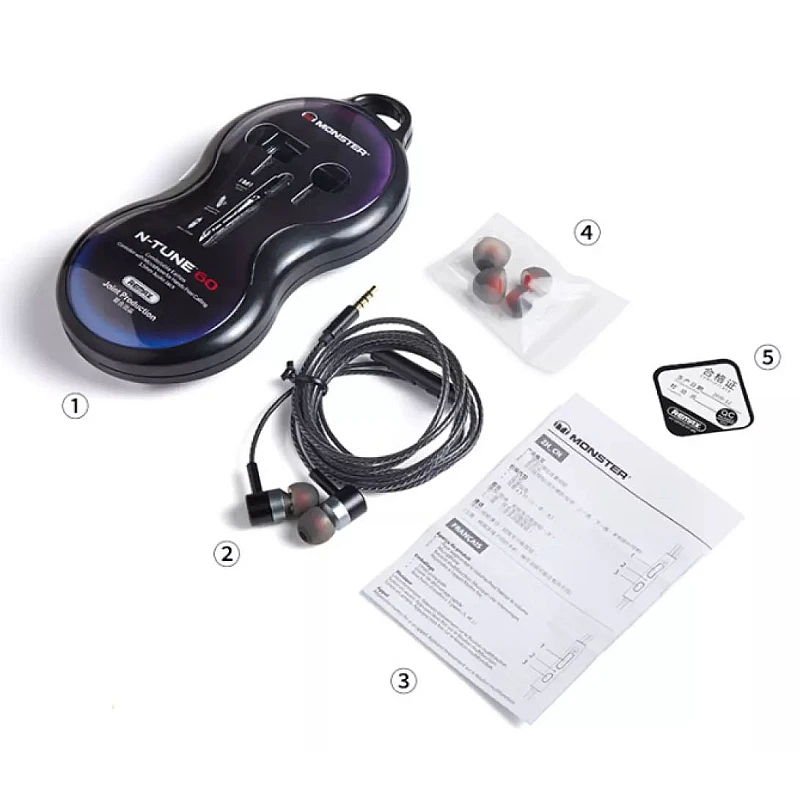 Remax RM-598 Ακουστικά Monster Earphones με μικρόφωνο μαύρο ματ Remax RM-598 Ακουστικά Monster Earphones με μικρόφωνο μαύρο ματ