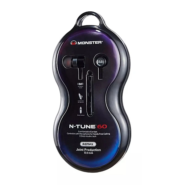 Remax RM-598 Ακουστικά Monster Earphones με μικρόφωνο μαύρο ματ