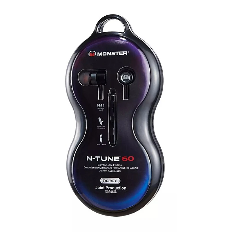 Remax RM-598 Ακουστικά Monster Earphones με μικρόφωνο μαύρο ματ Remax RM-598 Ακουστικά Monster Earphones με μικρόφωνο μαύρο ματ