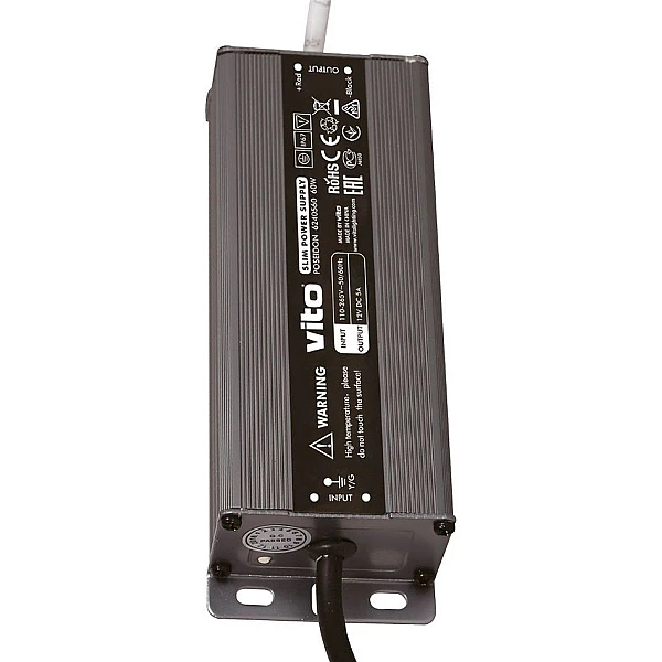 Τροφοδοτικό ταινίας Led ULTRA SLIM 60W 12V 5A  Αδιάβροχο IP67 POSEIDON VITO 6240560