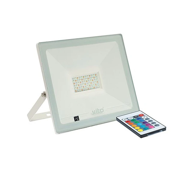 Προβολέας LED 50W RGB+W DIMMABLE IP65 Λευκός INDUS 3022440 VITO