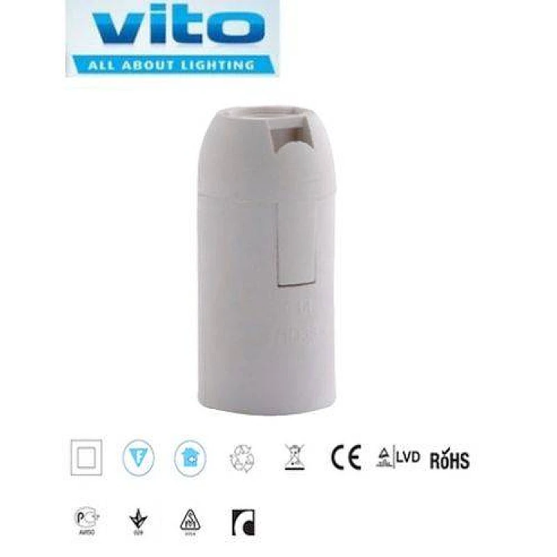 Ντουί Ε14 Πλαστικό Λευκό VT-260 7300040 VITO Ντουί Ε14 Πλαστικό Λευκό VT-260 7300040 VITO