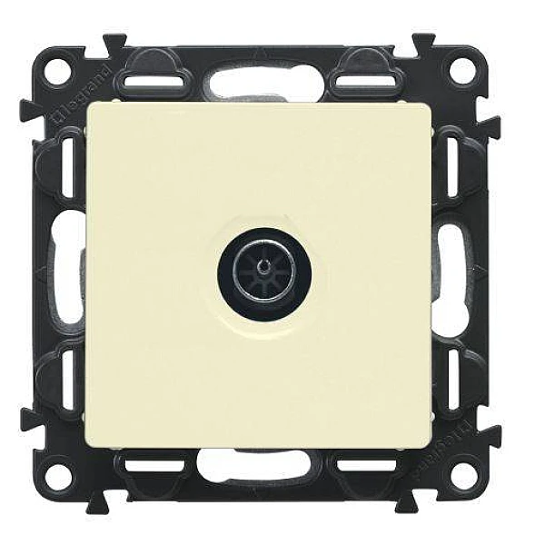 LEGRAND Valena Life Πρίζα τηλεόρασης διέλευσης 14 dB θωρακισμένη χωνευτή (Κρεμ) Ivory