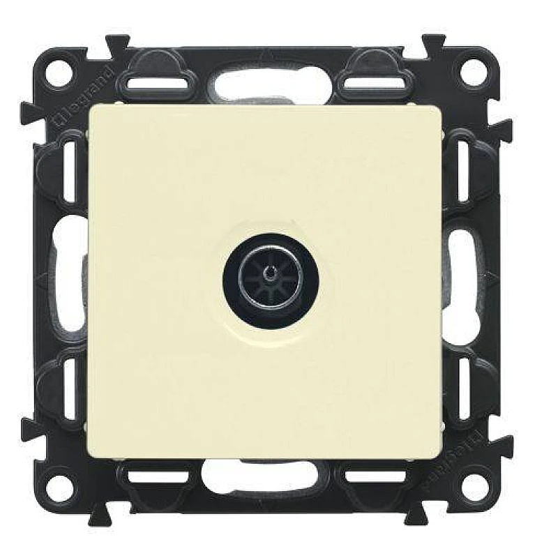 LEGRAND Valena Life Πρίζα τηλεόρασης διέλευσης 14 dB θωρακισμένη χωνευτή (Κρεμ) Ivory