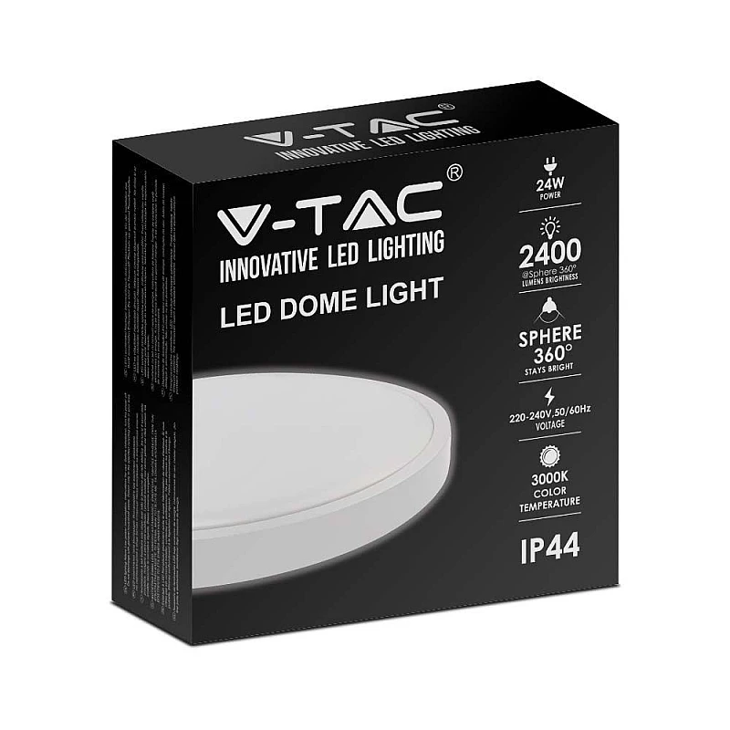 LED πλαφονιέρα 24W στρογγυλή ψυχρό λευκό 6500K IP44 Λευκό 100lm/W 7620 V-TAC LED πλαφονιέρα 24W στρογγυλή ψυχρό λευκό 6500K IP44 Λευκό 100lm/W 7620 V-TAC