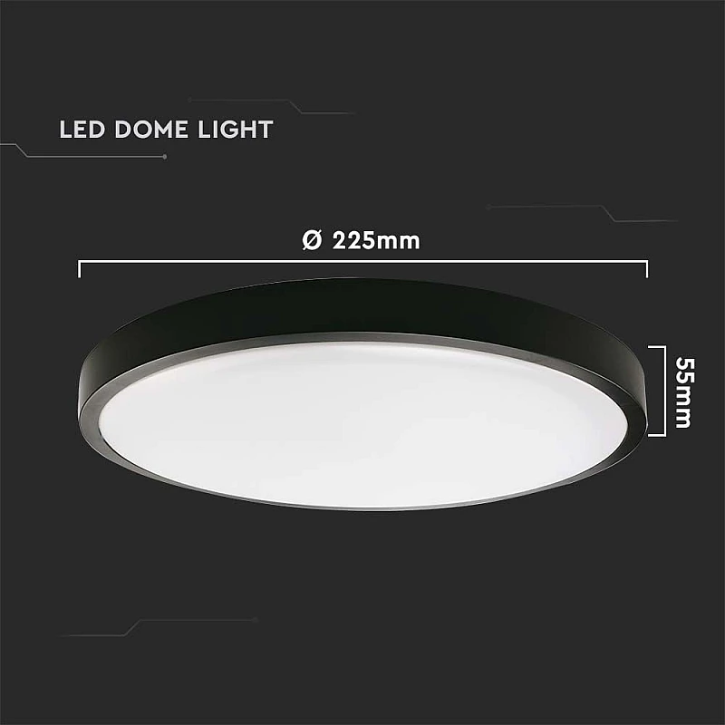 LED πλαφονιέρα 24W στρογγυλή ψυχρό λευκό 6500K IP44 Μαύρο 100lm/W 7638 V-TAC LED πλαφονιέρα 24W στρογγυλή ψυχρό λευκό 6500K IP44 Μαύρο 100lm/W 7638 V-TAC