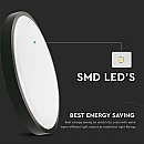 LED πλαφονιέρα 24W στρογγυλή ψυχρό λευκό 6500K IP44 Μαύρο 100lm/W 7638 V-TAC LED πλαφονιέρα 24W στρογγυλή ψυχρό λευκό 6500K IP44 Μαύρο 100lm/W 7638 V-TAC